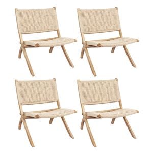 Levede 4pc Chair - Natural Wood Colour