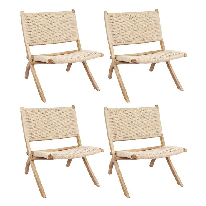 Levede 4pc Chair - Natural Wood Colour