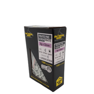 Building King 32mm x 8G White Treated Pine Screws - 100 Pack