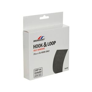 Moroday 25mm x 5m Black Hook And Loop Self Adhesive - Hook Only