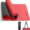 Yogarise 8mm Dual-Shade TPE Yoga Mat with Carry Bag & Strap, Extra Wide Non-Slip Exercise Mat for Home Gym (Red/Black)