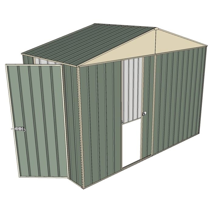 Build-a-Shed 3.0 x 1.5 x 2.3m Gable Single Hinged Side Door Shed - Green
