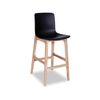 Ara Stool - Natural - Black Shell - Bar Bench Seat Height 74cm - Black Seat - Natural Ash legs