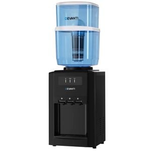 22L Devanti Water Cooler Dispenser Bench Top 3 Taps Chiller Filter Purifier Three Taps Black