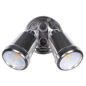 Brilliant Satin Nickel Raptor III Twin Flood Light