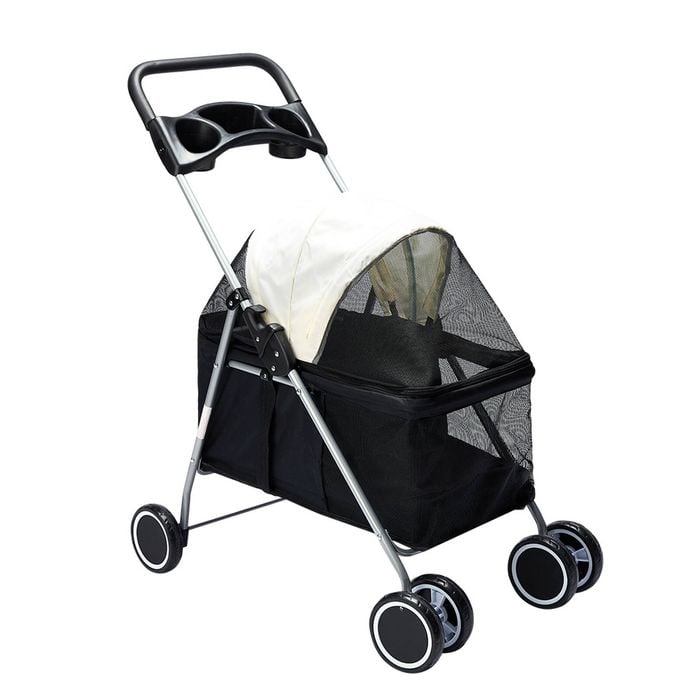 Pawz Detachable Pet Stroller 69x45x92CM Black