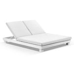 Santorini Aluminium Double Sun Lounge with Sunbrella White - Sunbrella Canvas Canvas
