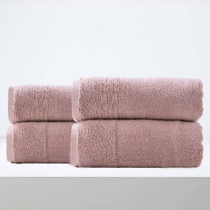 4pc Renee Taylor Aireys 650gsm Zero Twist Bath Sheet Cherwood