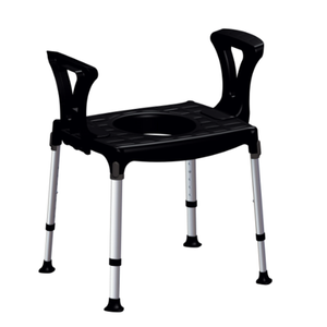 King Over Toilet Aid with Armrests, Black, No Cushion - Max User Weight 150kg