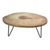 LVD Platform Wood Cut 34cm Display Stand w/ Metal Legs Large - Natural