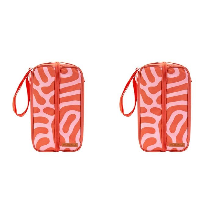 2PK Annabel Trends Picnic Bottle Bag 35x18cm - Red Squiggle