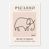 Galrie Picasso Minimalist Elephant Art Print - Iconic Line Drawing for Home Decor, Poster Only, A2 42 x 60cm (16 x 24inch)