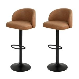 Levede PU Leather Bar Stools in Brown Colour