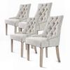 4X French Provincial Oak Leg Chair AMOUR - GREY - AMOUR | Grey | High Resilience Foam,Oakwood Legs