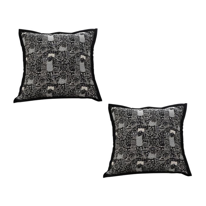 SOGA 2X 45cm Black Cat Paradise Throw Pillows
