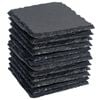 Argon Tableware 10cm Square Slate Coasters - Set Of 12 Drink Coasters Stone Natural Slate Drink Placemats Mug Glass Cup Mats