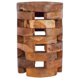 vidaXL Solid Teak Wood Beside Cabinet Wooden Bedroom Coffee End Table Stool