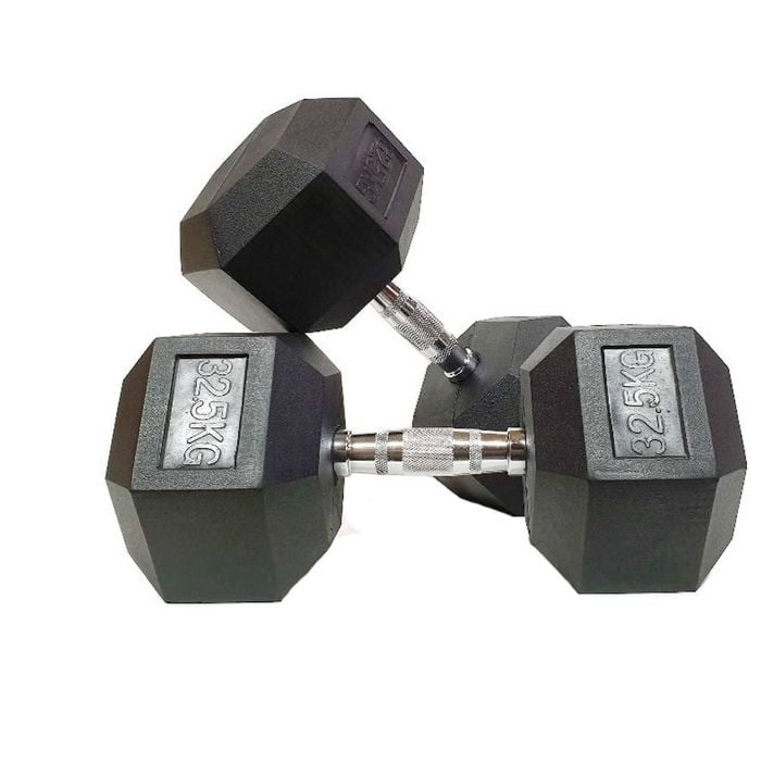 Morgan Rubber Hex Dumbbells - Pair [32.5kg]