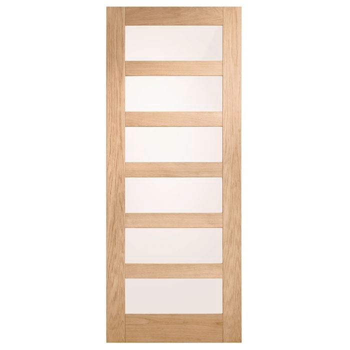 Corinthian 2340 x 620 x 35mm Internal Door White Oak Moda Translucent Glass AMODG14