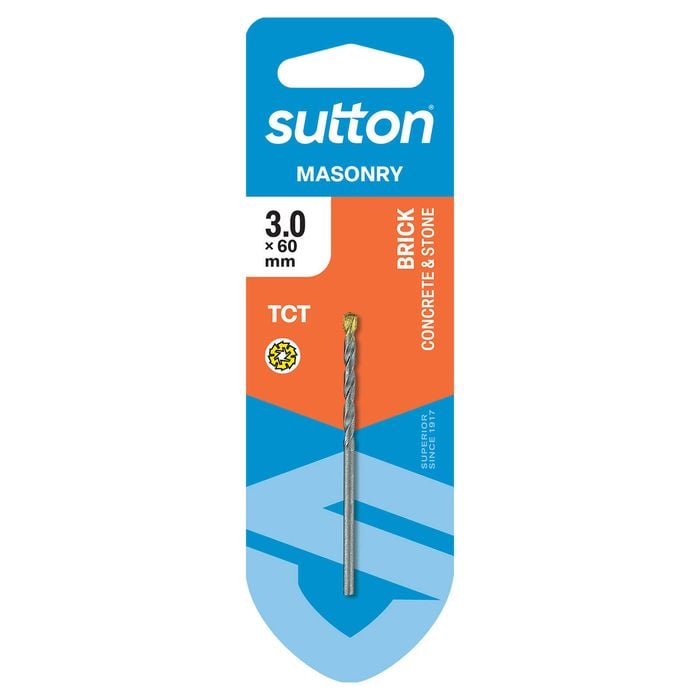 Sutton Tools 3 x 60mm SF TCT Masonry Drill Bit