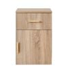 European Cabinetry Natural Oak Slim Oval Brass Porto Bedside Table