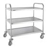 Vogue Clearing Trolley 3 Tier Large Stainless Steel Commercial Kitchen Storage
