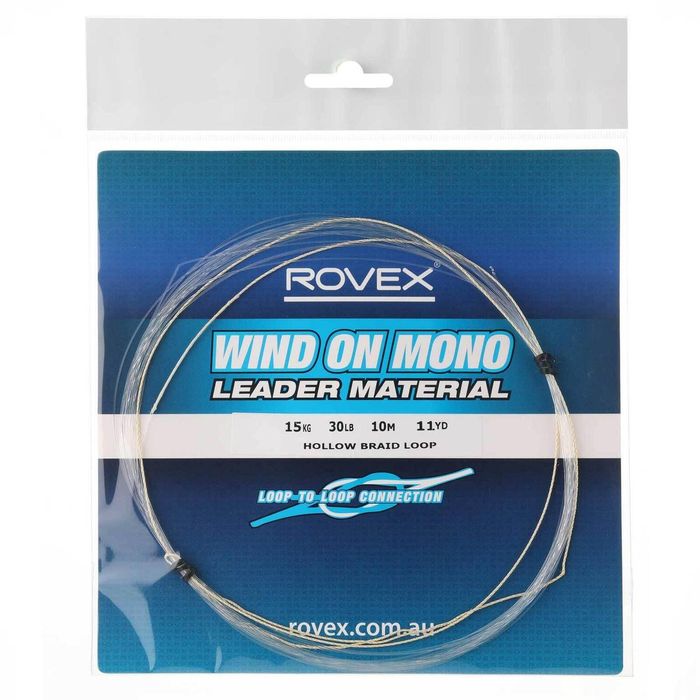 Rovex wind on monofilament fishing leader 10m 30lb