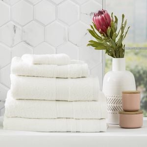 5pc Renee Taylor Stella 650gsm Super Soft Bamboo Cotton Towel Set White