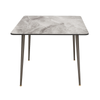 P&P Grey Sintered Stone Dining Table With Black Metal Legs For Modern Homes