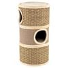 Costway 3-story Cat Condo House Pet Playhouse Scratching Pad Plush Bed