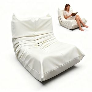 Caterpillar Floor Sofa Vegan Leather Comfortable One-piece Foam Lazy Lounge Armless Sofa