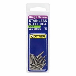 Otter 7 x 20mm Satin Stainless Steel 304 Hinge Screws - 16 Pack