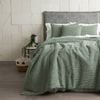 Cloud Linen Boronia Washed Cotton Waffle Comforter Set Moss Double/queen