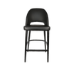 Durafurn 750mm High Black Vinyl Semifreddo Bar Stool with Black Beech Wood Legs