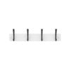 MODE 4 Black Hooks on White Board Hat & Coat Rack