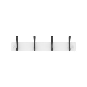 MODE 4 Black Hooks on White Board Hat & Coat Rack