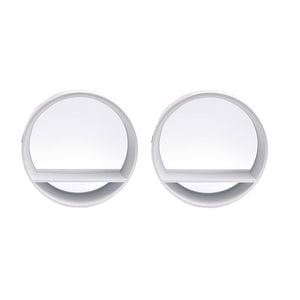 Unigift Home Wall Decor Mirror with Shelf 32cm Assorted 2 Pack