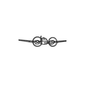 Ignite Laser Beechcraft Twin Bonanza D50B - Twin-Engine Light Aircraft Silhouette Metal Wall Art Rustic Metal 23.6 inch - 60 cm