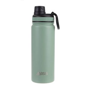 Oasis Stainless Steel Insulated Challenger Sports Bottle w/Cap 550ml Sage Green