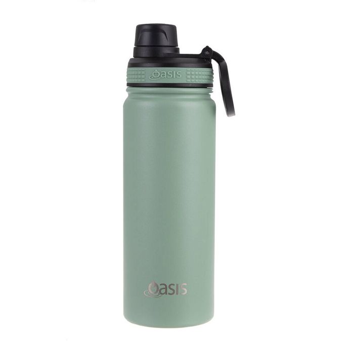 Oasis Stainless Steel Insulated Challenger Sports Bottle w/Cap 550ml Sage Green