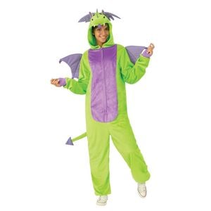 Rubies Green Dragon Furry Jumpstui Adult Dress Up Halloween Party Costume Size L