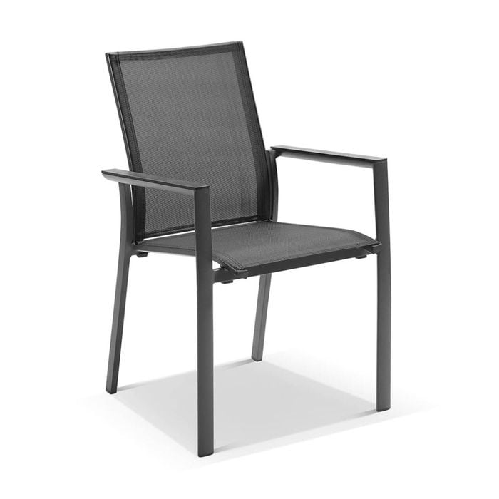 Patonga Outdoor Aluminium Sling Back Dining Chair Slate Grey