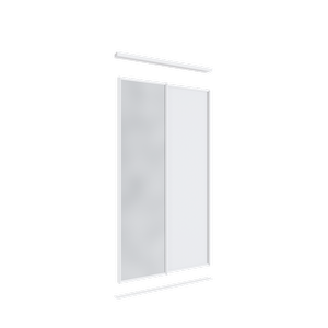 Lugna 2100 x 1200mm 1 Mirror 1 Melamine Double Sliding Door Combo Package