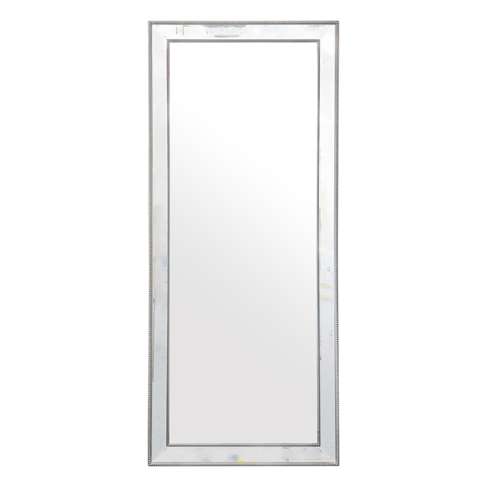 Elegant Collections Medium Antique Silver Beaded Mirror