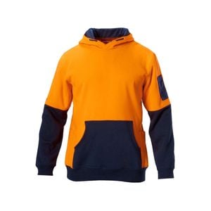 Hard Yakka Hi-Vis-Fleece Hoodie Orange Navy SZ L Y19325