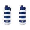 2PK Annabel Trends Watermate 950ml Stainless Steel Bottle Navy Stripe