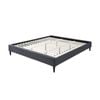 Arte King Bed Frame Fabric Upholstered Mattress Platform Base - Mid Grey