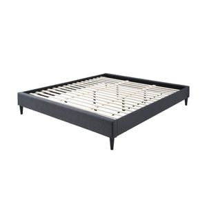 Arte King Bed Frame Fabric Upholstered Mattress Platform Base - Mid Grey