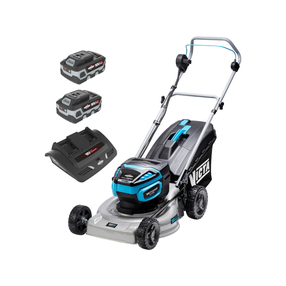 Victa 36v 37cm dual battery mower sale