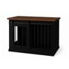Paws and Willow Single Night Sky with Espresso Top Wooden Dog Crate Barn Doors with Bars
